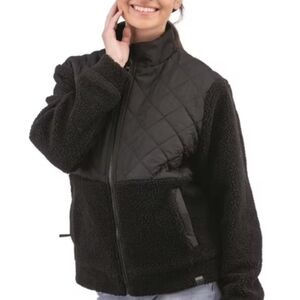 Liv Outdoor Women's Black Quilted Sherpa Dahlia Full Zip Jacket